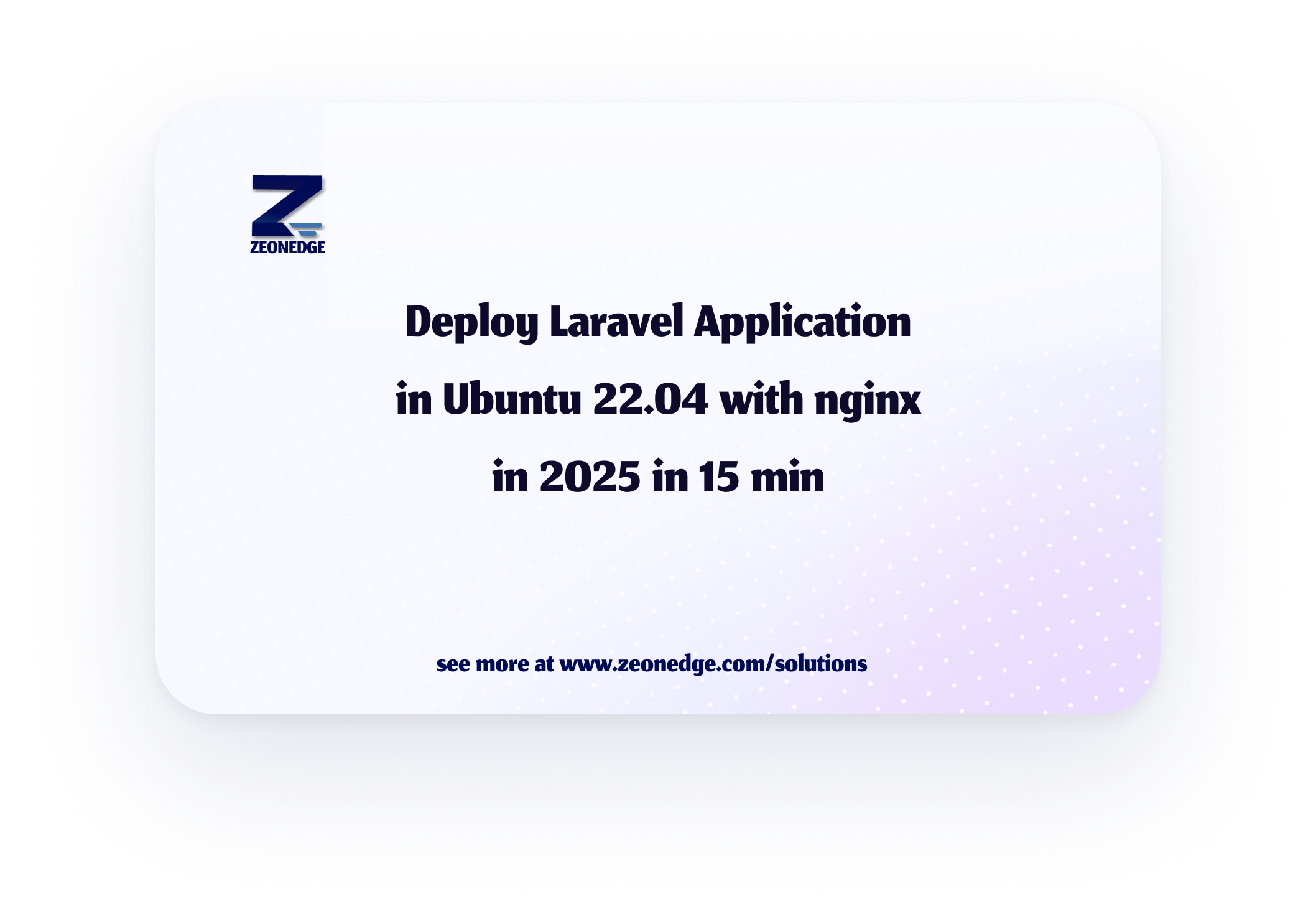 How to Deploy a Laravel Application on Ubuntu 22.04 with Nginx  in 2025